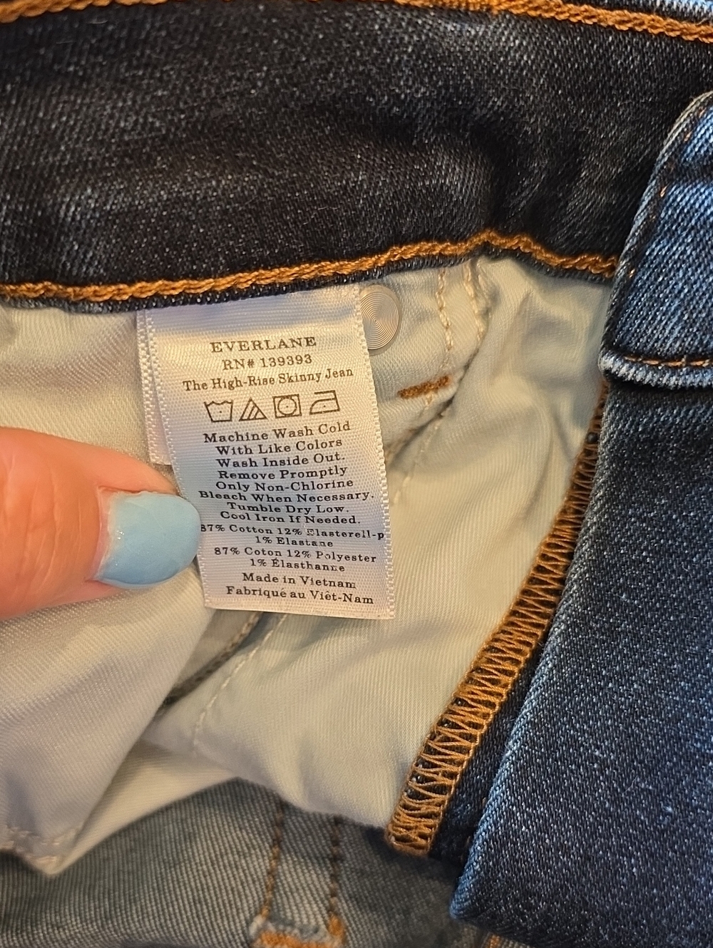 Everlane Dark Wash Skinny Jean 31 - Picture 6 of 8